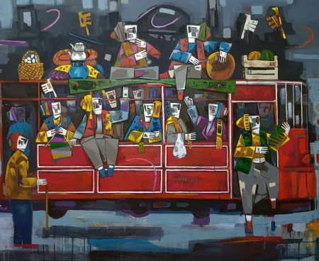 MEHMET YÜCEL tarafından 90x110 cm ölçülerinde Tuval üzeri akrilik boya tekniği ile yapılmıştır.