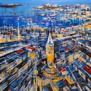 AYHAN ÇETİN tarafından 2024 yılında 100x100 cm ölçülerinde Tuval üzeri akrilik boya tekniği ile yapılmıştır.