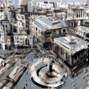 AYHAN ÇETİN tarafından 2019 yılında 60x60 cm ölçülerinde Tuval üzeri akrilik boya tekniği ile yapılmıştır.