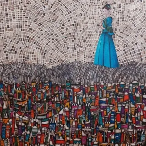 BİNNUR YÜCEBAŞ RUOCCO tarafından 2023 yılında 100x80 cm ölçülerinde Tuval üzeri yağlı boya tekniği ile yapılmıştır.