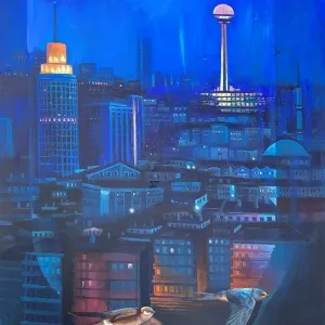 KADİR ŞİŞGİNOĞLU tarafından 2025 yılında 85x70 cm ölçülerinde Tuval üzeri akrilik boya tekniği ile yapılmıştır.