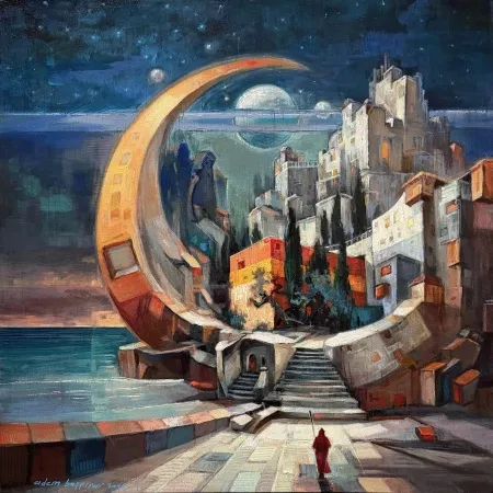 ADEM BAŞPINAR tarafından 2026 yılında 50x50 cm ölçülerinde Tuval üzeri akrilik boya tekniği ile yapılmıştır.