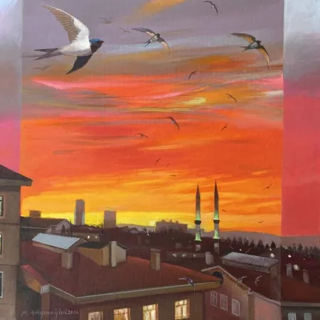 KADİR ŞİŞGİNOĞLU tarafından 2026 yılında 50x50 cm ölçülerinde Tuval üzeri akrilik boya tekniği ile yapılmıştır.