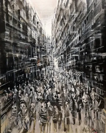 AYHAN ÇETİN tarafından 2026 yılında 100x80 cm ölçülerinde Tuval üzeri akrilik boya tekniği ile yapılmıştır.