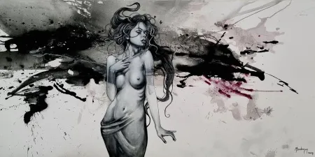 MEHMET SAKIZCI tarafından 2024 yılında 65x130 cm ölçülerinde Tuval üzeri akrilik boya tekniği ile yapılmıştır.