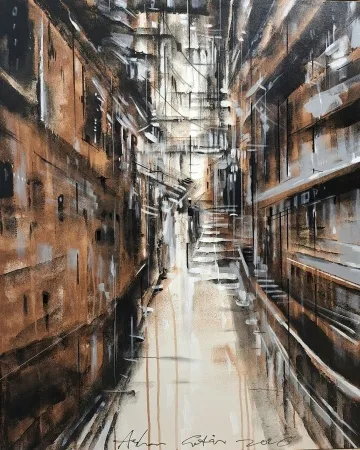 AYHAN ÇETİN tarafından 2026 yılında 100x80 cm ölçülerinde Tuval üzeri akrilik boya tekniği ile yapılmıştır.