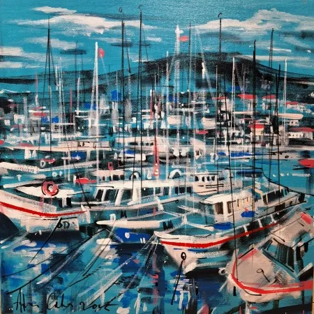 AYHAN ÇETİN tarafından 2025 yılında 50x50 cm ölçülerinde Tuval üzeri akrilik boya tekniği ile yapılmıştır.