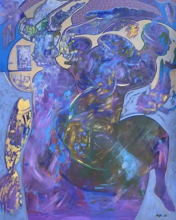 NECMETTİN ÖZLÜ tarafından 2025 yılında 150x120 cm ölçülerinde Tuval üzeri akrilik boya tekniği ile yapılmıştır.