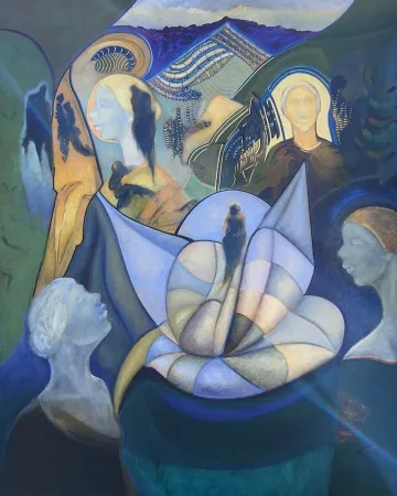 NECMETTİN ÖZLÜ tarafından 2025 yılında 150x120 cm ölçülerinde Tuval üzeri akrilik boya tekniği ile yapılmıştır.