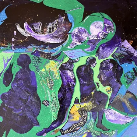 NECMETTİN ÖZLÜ tarafından 2025 yılında 50x50 cm ölçülerinde Tuval üzeri akrilik boya tekniği ile yapılmıştır.