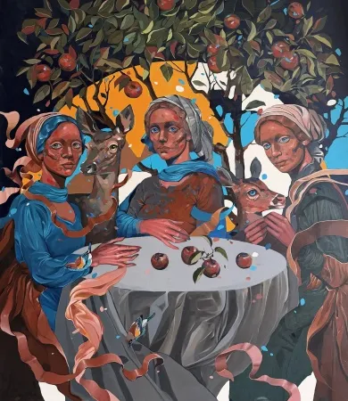 SEMA ÖCAL tarafından 2026 yılında 150x130 cm ölçülerinde Tuval üzeri akrilik boya tekniği ile yapılmıştır.