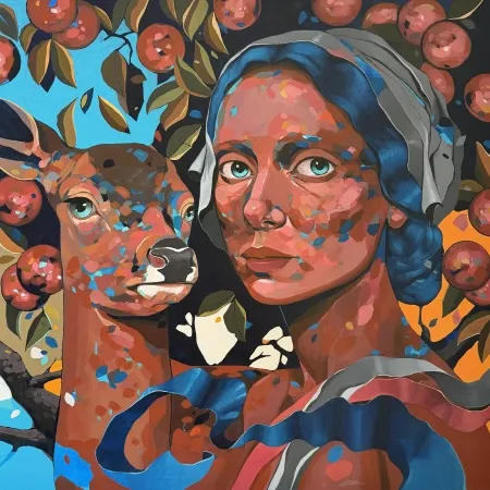 SEMA ÖCAL tarafından 2026 yılında 80x80 cm ölçülerinde Tuval üzeri akrilik boya tekniği ile yapılmıştır.