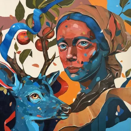 SEMA ÖCAL tarafından 2026 yılında 80x80 cm ölçülerinde Tuval üzeri akrilik boya tekniği ile yapılmıştır.