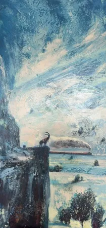 TOLGA BOZTOPRAK tarafından 2026 yılında 150x70 cm ölçülerinde Tuval üzeri karışık teknik tekniği ile yapılmıştır.