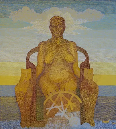 ATAÇ ELALMIŞ tarafından 2026 yılında 200x180 cm ölçülerinde Tuval üzeri yağlı boya tekniği ile yapılmıştır.