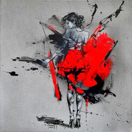 MEHMET SAKIZCI tarafından 2026 yılında 50x50 cm ölçülerinde Tuval üzeri akrilik boya tekniği ile yapılmıştır.