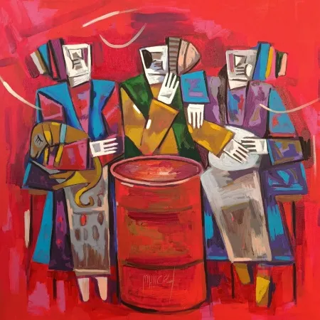 MEHMET YÜCEL tarafından 2026 yılında 50x50 cm ölçülerinde Tuval üzeri akrilik boya tekniği ile yapılmıştır.