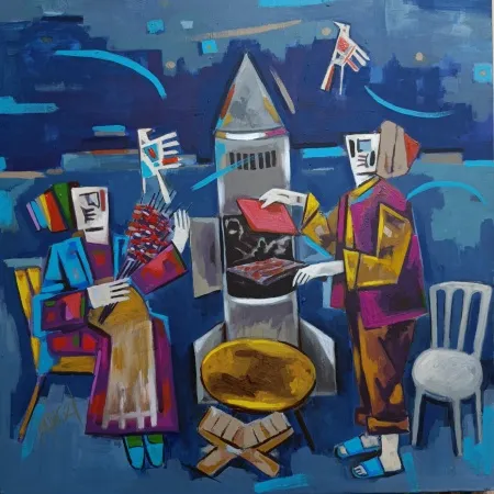 MEHMET YÜCEL tarafından 2026 yılında 50x50 cm ölçülerinde Tuval üzeri akrilik boya tekniği ile yapılmıştır.