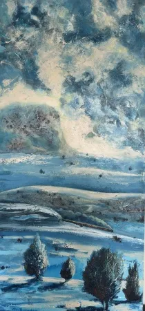 TOLGA BOZTOPRAK tarafından 2026 yılında 150x70 cm ölçülerinde Tuval üzeri akrilik boya tekniği ile yapılmıştır.