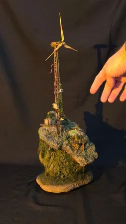 MELİH ŞENTÜRK tarafından 2026 yılında 16x20x45 cm ölçülerinde Geri dönüşüm ve hazır malzemeler . tekniği ile yapılmıştır.