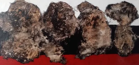 EMİNE BIYIKLI tarafından 2026 yılında 70x150 cm ölçülerinde Tuval üzeri karışık teknik tekniği ile yapılmıştır.