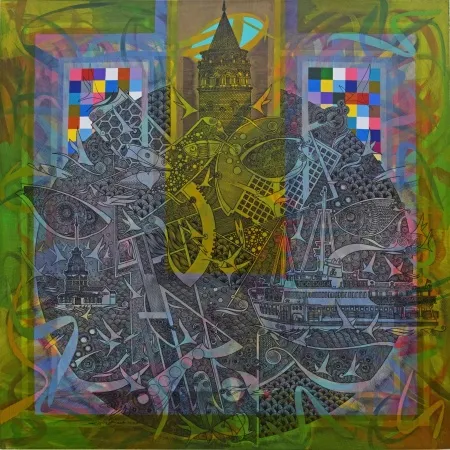 ENGİN KORKMAZ tarafından 2026 yılında 90x90 cm ölçülerinde Tuval üzeri akrilik boya tekniği ile yapılmıştır.