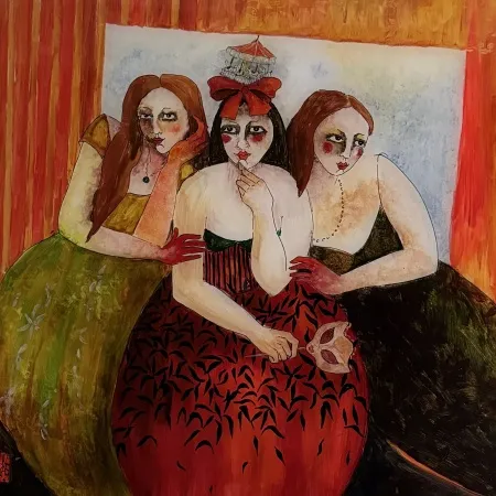 HATİCE ARAS tarafından 2026 yılında 50x50 cm ölçülerinde Saydam yüzey altı boyama tekniği ile yapılmıştır.