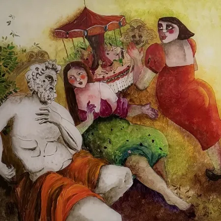 HATİCE ARAS tarafından 2026 yılında 50x50 cm ölçülerinde Saydam yüzey altı boyama tekniği ile yapılmıştır.