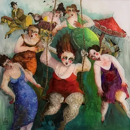 HATİCE ARAS tarafından 2026 yılında 50x50 cm ölçülerinde Saydam yüzey altı boyama tekniği ile yapılmıştır.