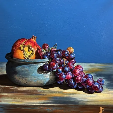 HÜSEYİN FEYZULLAH tarafından 2026 yılında 50x50 cm ölçülerinde Tuval üzeri yağlı boya tekniği ile yapılmıştır.