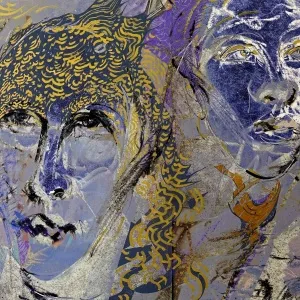 NECMETTİN ÖZLÜ tarafından 2016 yılında 90x120 cm ölçülerinde Hahnemühle Monet Tuval üzeri karışık teknik tekniği ile yapılmıştır.