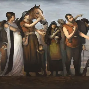 ERDİ KORKMAZ tarafından 2019 yılında 90x200 cm ölçülerinde Tuval üzeri yağlı boya tekniği ile yapılmıştır.