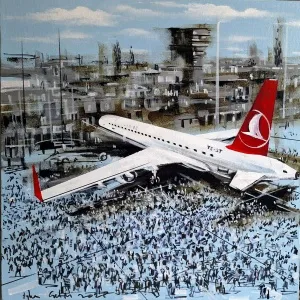 AYHAN ÇETİN tarafından 2025 yılında 60x60 cm ölçülerinde Tuval üzeri akrilik boya tekniği ile yapılmıştır.