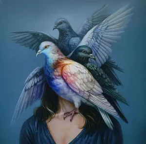 TURGUT AKARSU tarafından 2025 yılında 50x50 cm ölçülerinde Tuval üzeri yağlı boya ve akrilik boya tekniği ile yapılmıştır.