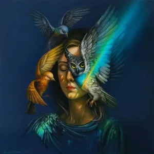 TURGUT AKARSU tarafından 2025 yılında 50x50 cm ölçülerinde Tuval üzeri yağlı boya ve akrilik boya tekniği ile yapılmıştır.