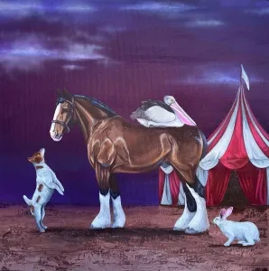 EMİRHAN CANDAN tarafından 2025 yılında 60x60 cm ölçülerinde Tuval üzeri akrilik boya tekniği ile yapılmıştır.