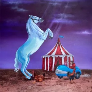 EMİRHAN CANDAN tarafından 2025 yılında 60x60 cm ölçülerinde Tuval üzeri akrilik boya tekniği ile yapılmıştır.