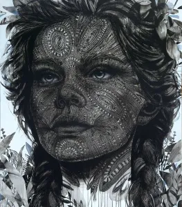 MEVLÜT AKAR tarafından 2025 yılında 125x110 cm ölçülerinde Tuval üzeri akrilik boya tekniği ile yapılmıştır.