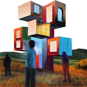 ARDA SELİM tarafından 2025 yılında 100x100 cm ölçülerinde MDF üzerine yağlı boya tekniği ile yapılmıştır.