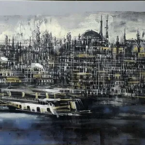 AYHAN ÇETİN tarafından 2021 yılında 50x70 cm ölçülerinde Tuval üzeri akrilik boya tekniği ile yapılmıştır.