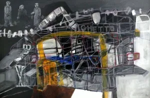 AYHAN TAŞKIRAN tarafından 2018 yılında 100x150 cm ölçülerinde Kağıt üzeri karışık teknik tekniği ile yapılmıştır.