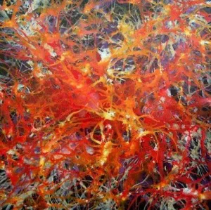 ÇAĞATAY ODABAŞ tarafından 2008 yılında 150x150 cm ölçülerinde Tuval üzeri akrilik boya tekniği ile yapılmıştır.