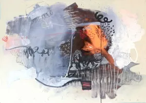 ÇAĞLAR UZUN tarafından 2020 yılında 100x140 cm ölçülerinde Tuval üzeri akrilik yağlıboya pastel boya dripstik tekniği ile yapılmıştır.