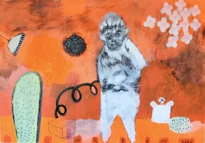 ÇAĞLAR UZUN tarafından 70x100 cm ölçülerinde Tuval üzeri akrilik dripstik tekniği ile yapılmıştır.