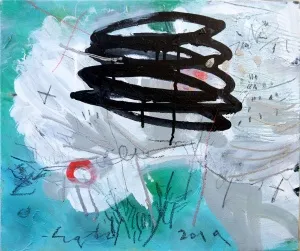 ÇAĞLAR UZUN tarafından 2019 yılında 38x45 cm ölçülerinde Tuval üzeri termokromatik boya akrilik pastel boya tekniği ile yapılmıştır.