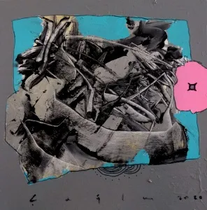 ÇAĞLAR UZUN tarafından 2020 yılında 25x25 cm ölçülerinde Tuval üzeri yağlı boya akrilik dripstik tekniği ile yapılmıştır.