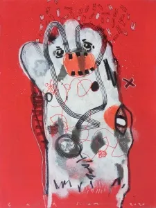 ÇAĞLAR UZUN tarafından 2020 yılında 80x60 cm ölçülerinde Tuval üzeri yağlı boya akrilik dripstik tekniği ile yapılmıştır.