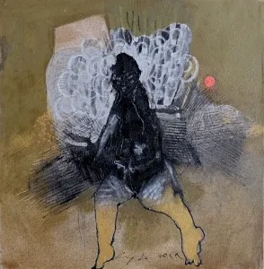 ÇAĞLAR UZUN tarafından 2020 yılında 25x25 cm ölçülerinde Tuval üzeri yağlı boya akrilik dripstik tekniği ile yapılmıştır.