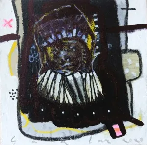 ÇAĞLAR UZUN tarafından 2020 yılında 25x25 cm ölçülerinde Tuval üzeri yağlı boya akrilik dripstik tekniği ile yapılmıştır.