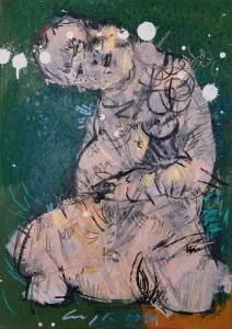 ÇAĞLAR UZUN tarafından 2019 yılında 50x70 cm ölçülerinde Tuval üzeri karışık teknik tekniği ile yapılmıştır.